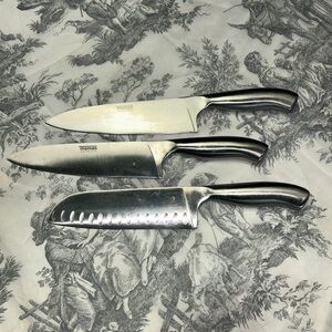 Stainless Steel 3-Piece Knife Set - Silver